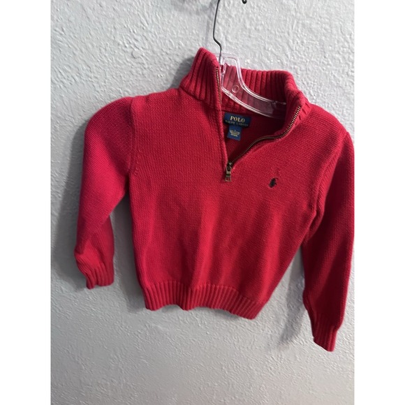 Polo Ralph Lauren Kids 1/4 Zip Sweater Red Size 7 - Picture 2 of 6